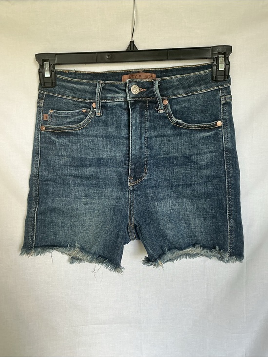 Judy Blue Pants - Judy Blue Dark Indigo Denim Shorts with Raw Trim